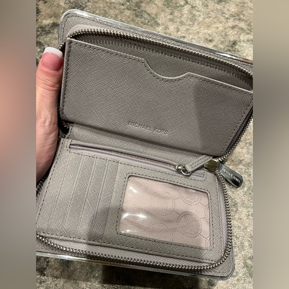 Michael Kors - Grey and Silver Wallet Wristlet - Picture 3 of 3